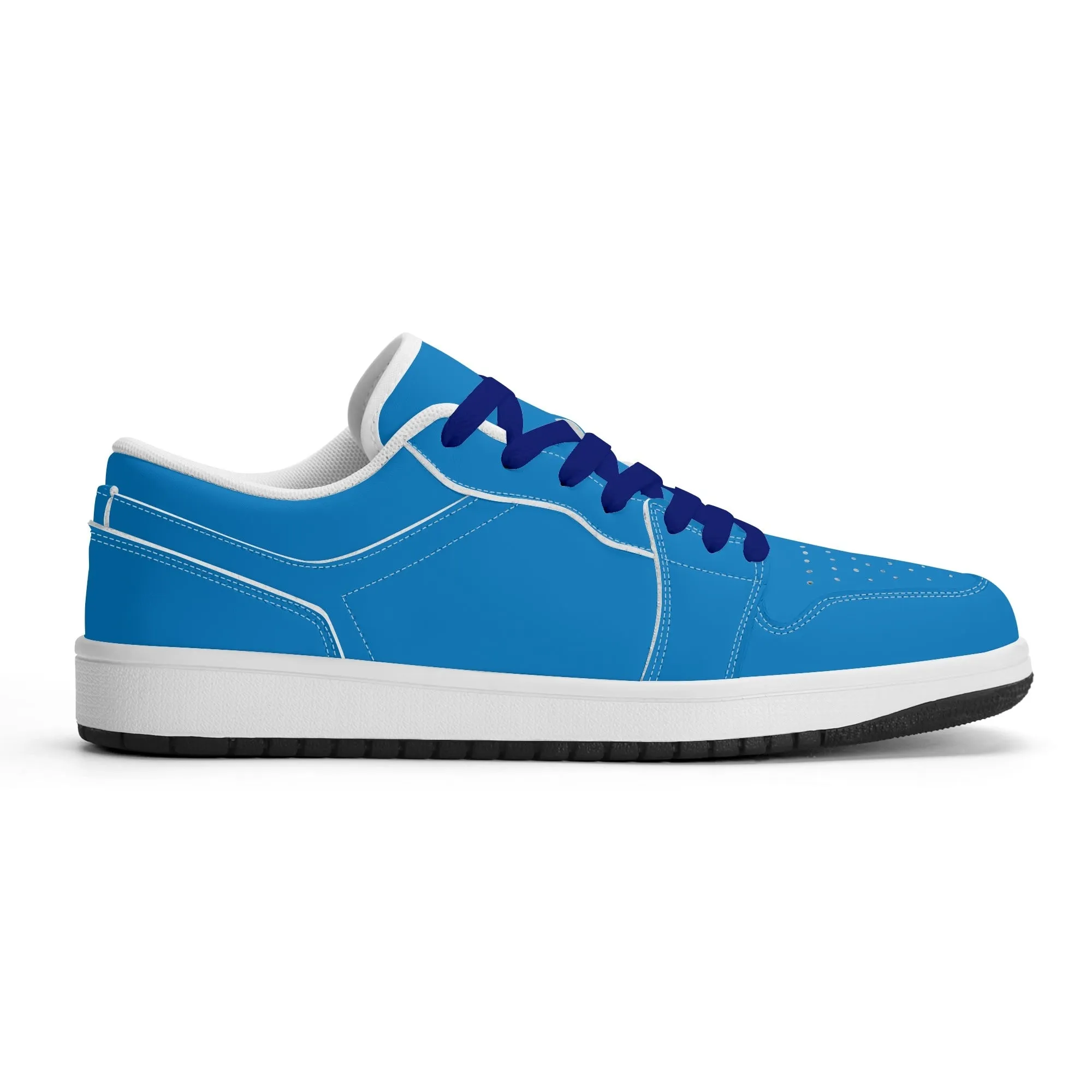 Navy Blue Low Top Leder Sneaker für Damen