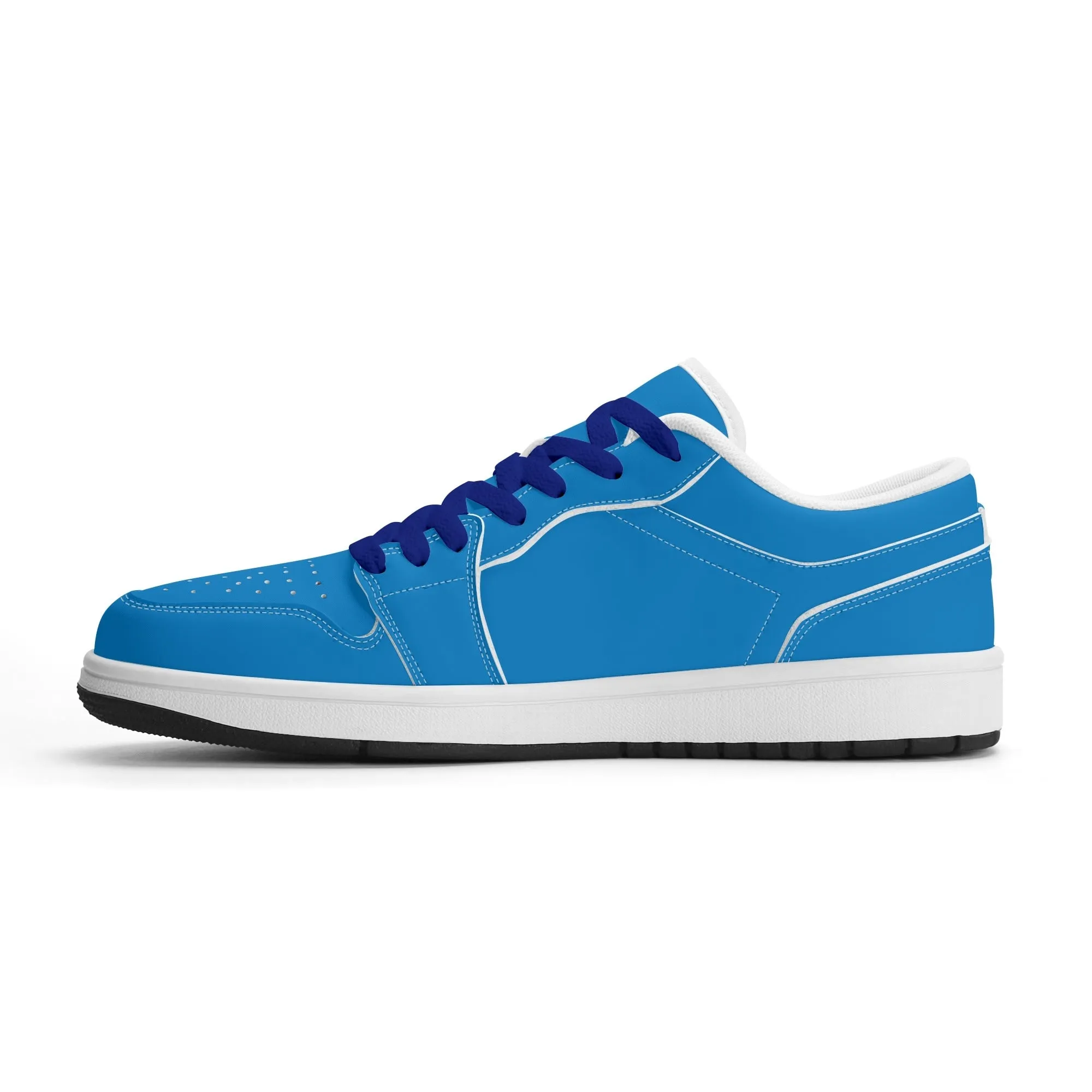 Navy Blue Low Top Leder Sneaker für Damen