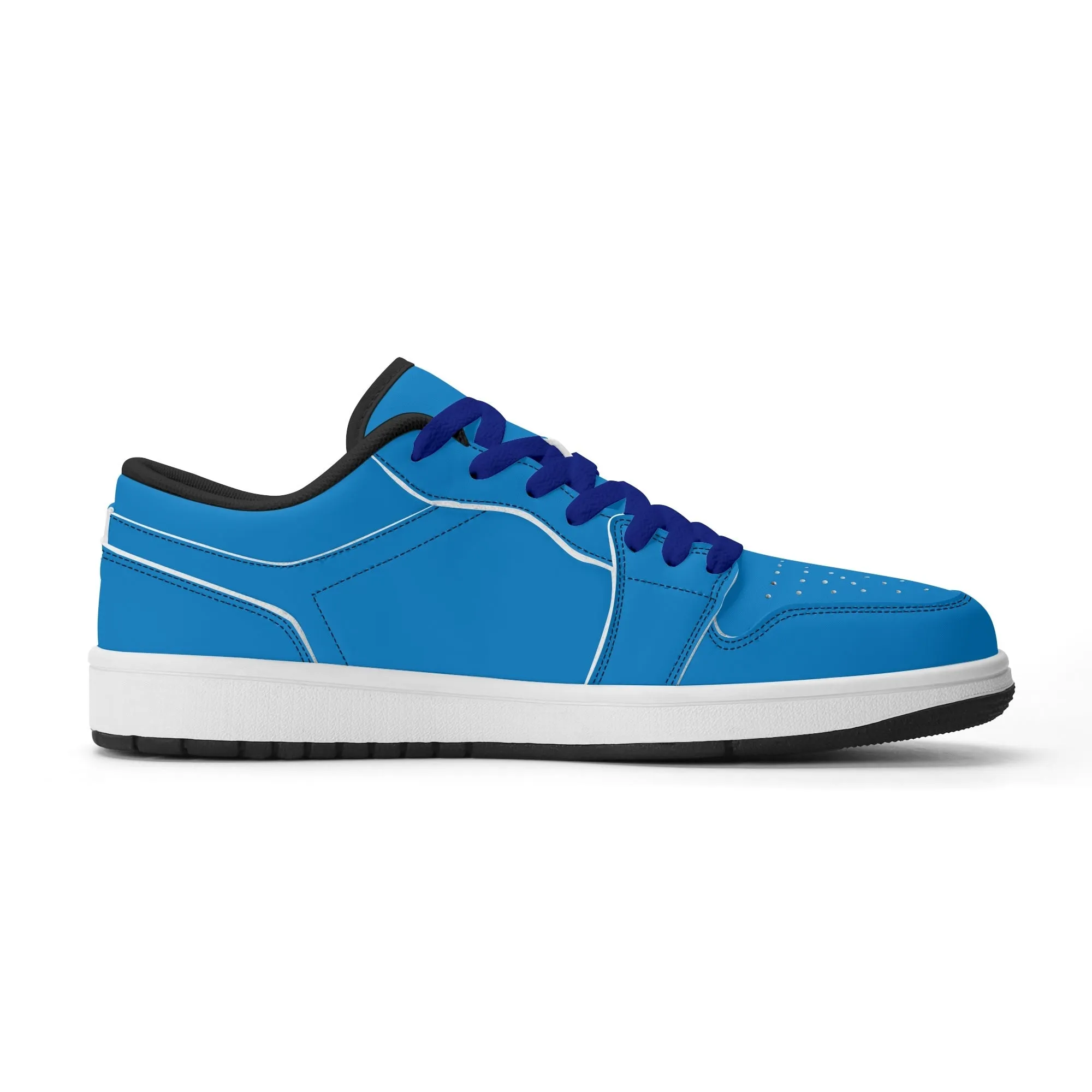 Navy Blue Low Top Leder Sneaker für Damen