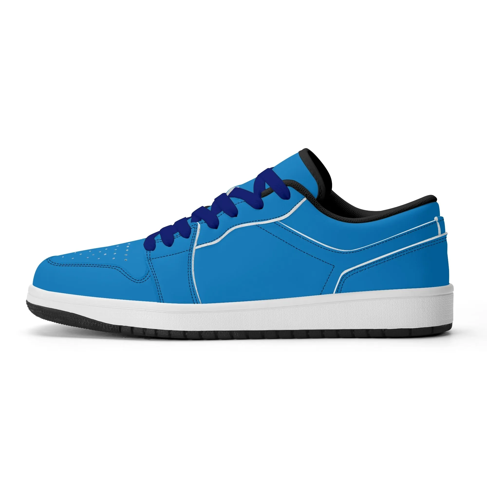 Navy Blue Low Top Leder Sneaker für Damen