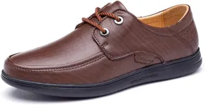 New Formal Oxford Shoes for Men Lace Up Round Apron Toe Derby Shoes Cowhide Low Top Block Heel Rubber Sole Prom