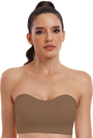OBICUM Strapless Bras for Women Non-Slip Silicone Bandeau Bra Comfortable Bra
