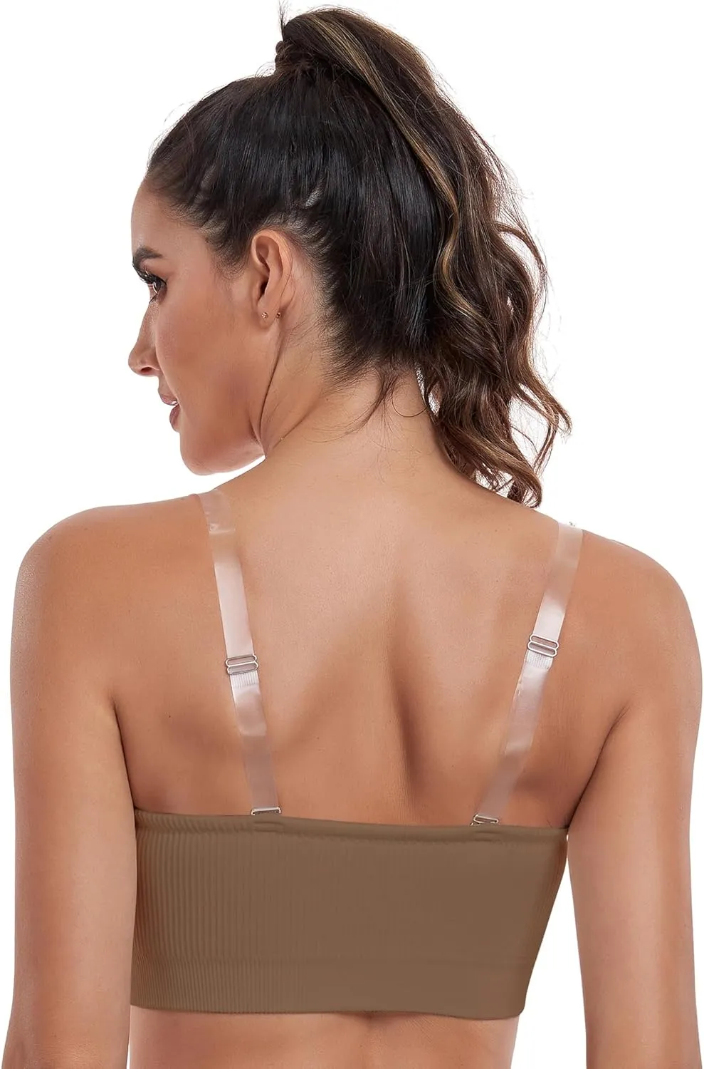 OBICUM Strapless Bras for Women Non-Slip Silicone Bandeau Bra Comfortable Bra