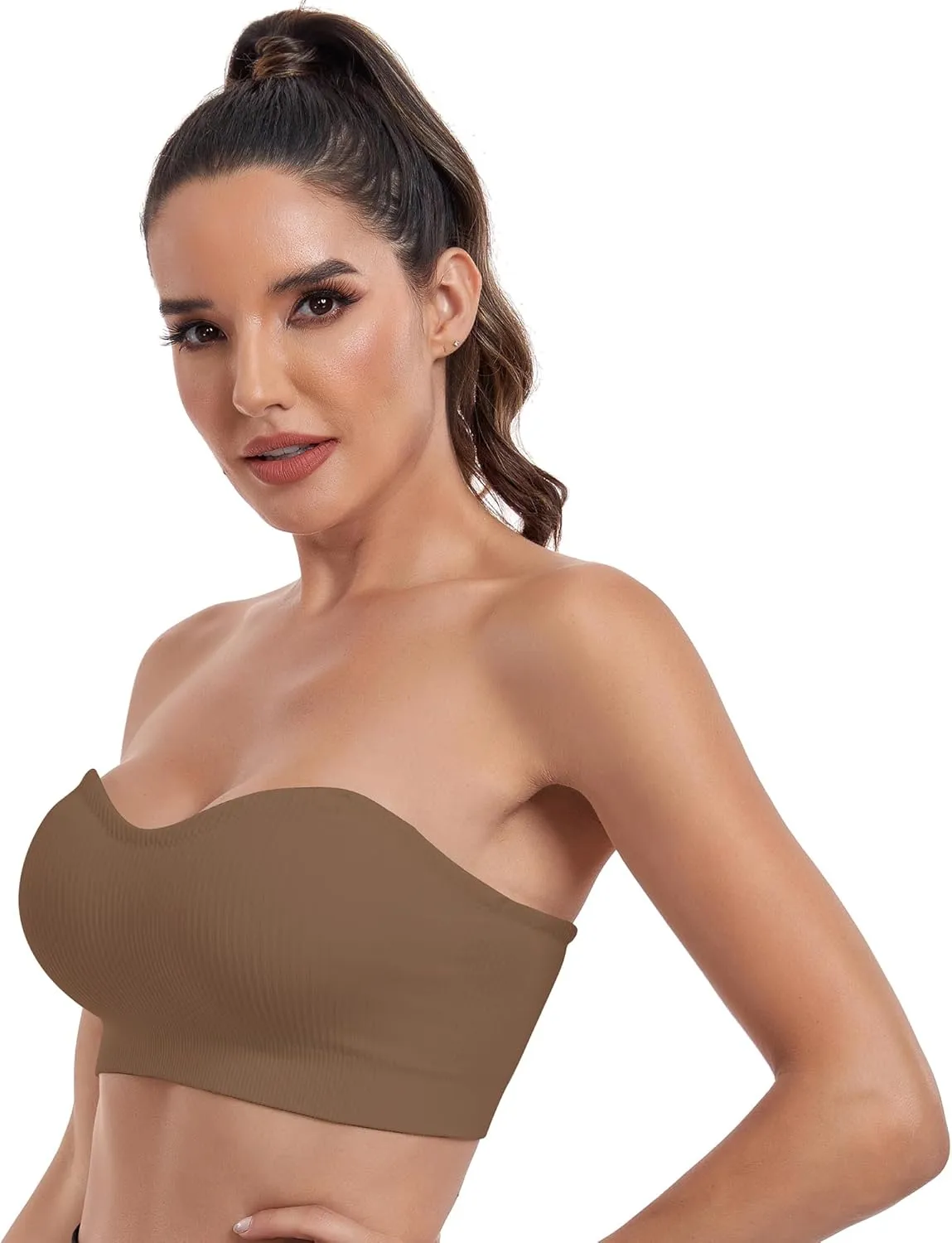 OBICUM Strapless Bras for Women Non-Slip Silicone Bandeau Bra Comfortable Bra