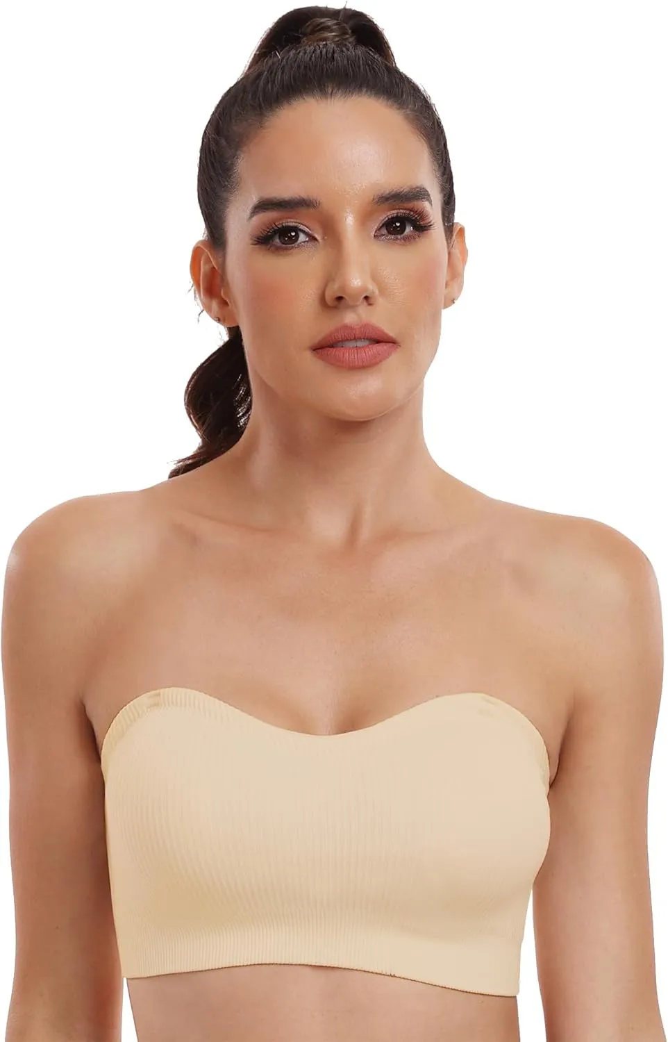 OBICUM Strapless Bras for Women Non-Slip Silicone Bandeau Bra Comfortable Bra