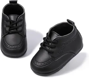 ohsofy Infant Baby Boy Oxford Shoes PU Leather Loafers Rubber and Soft Sole Wedding Dress Shoes Toddler Girl Baby Walking Shoes