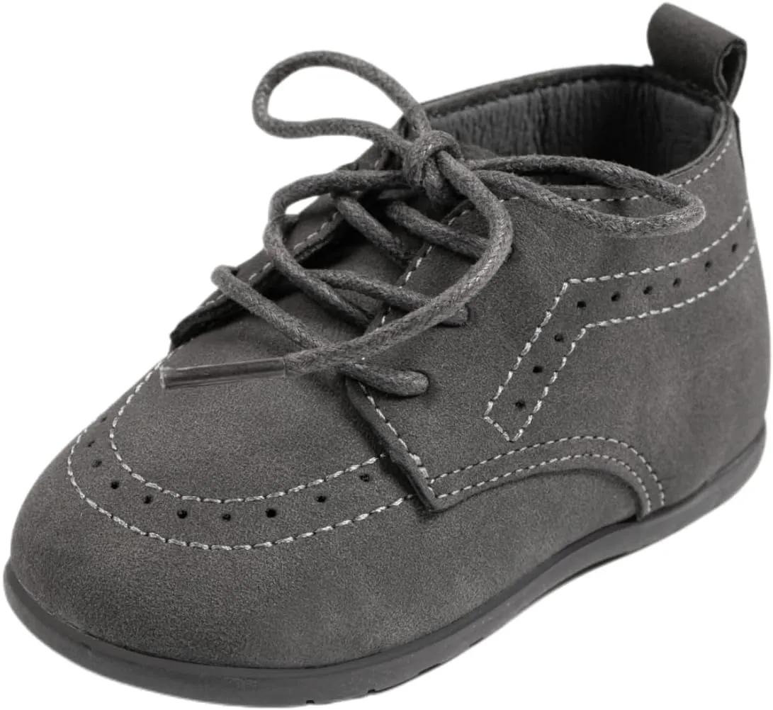 ohsofy Infant Baby Boy Oxford Shoes PU Leather Loafers Rubber and Soft Sole Wedding Dress Shoes Toddler Girl Baby Walking Shoes