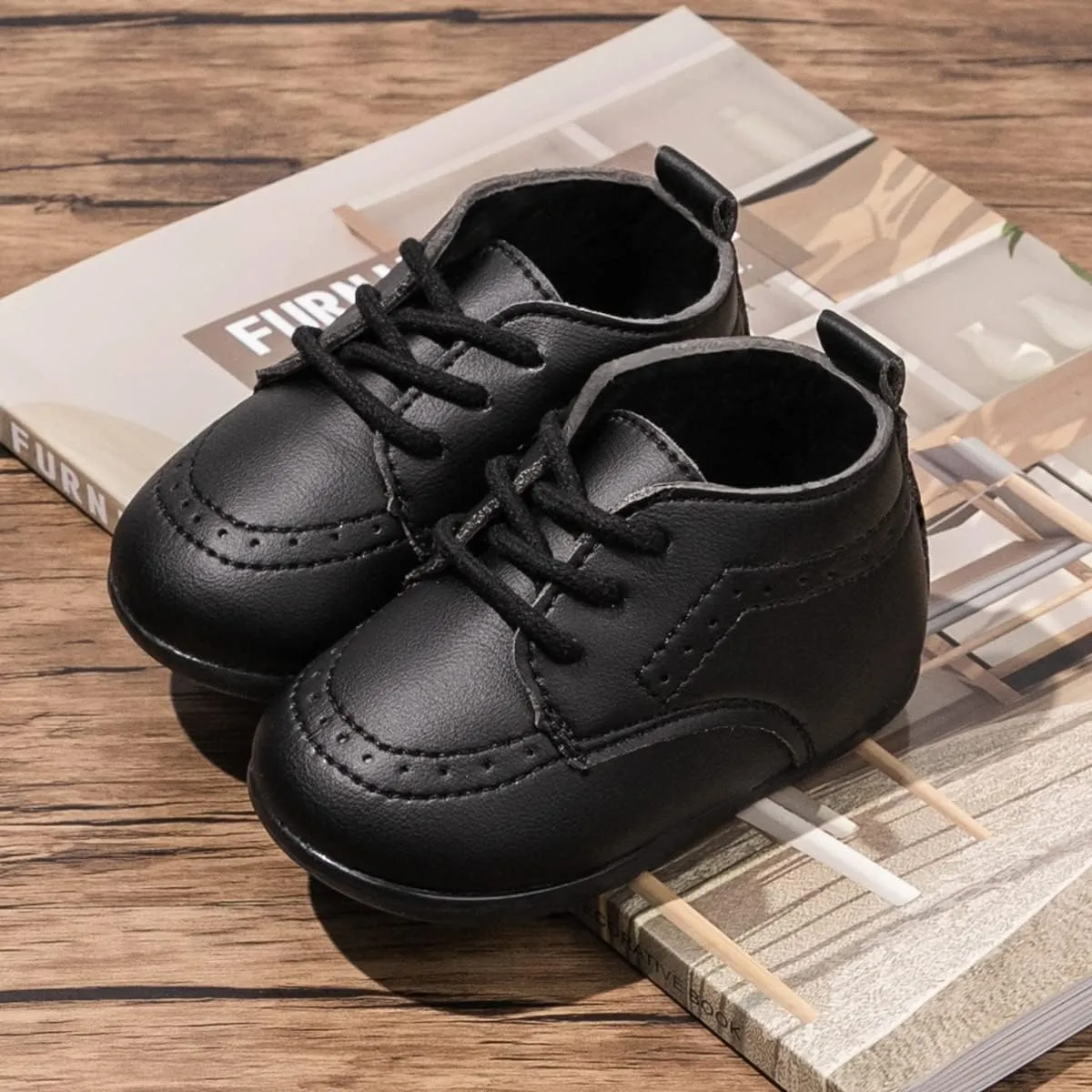 ohsofy Infant Baby Boy Oxford Shoes PU Leather Loafers Rubber and Soft Sole Wedding Dress Shoes Toddler Girl Baby Walking Shoes