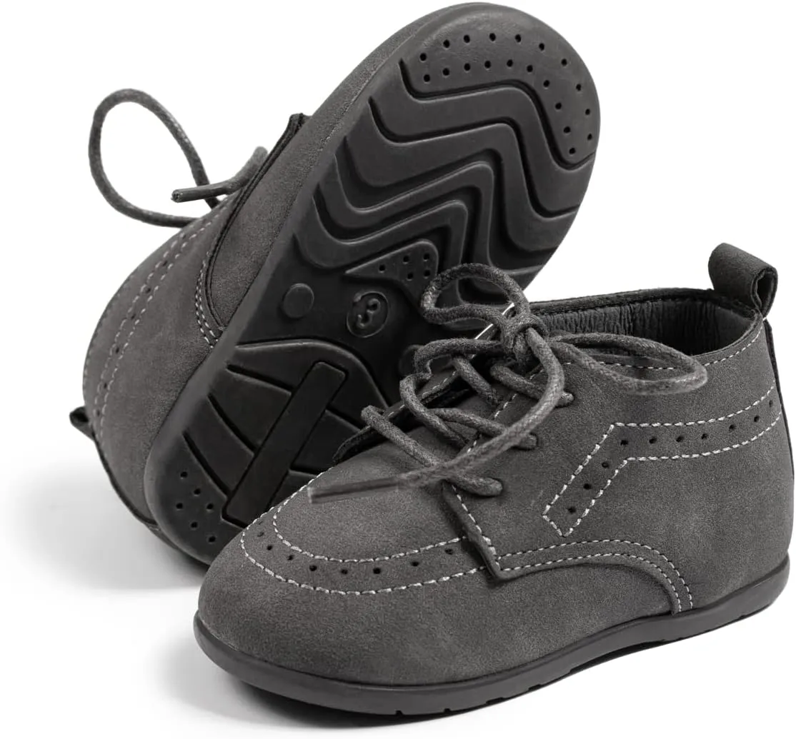 ohsofy Infant Baby Boy Oxford Shoes PU Leather Loafers Rubber and Soft Sole Wedding Dress Shoes Toddler Girl Baby Walking Shoes
