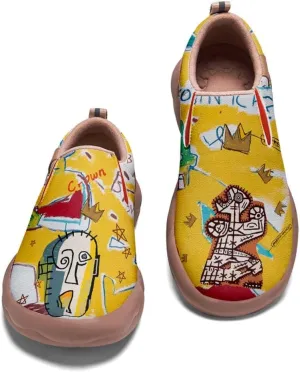 Onehorse Women's Graffiti Painted Shoes Walking Travel Casual Loafers Lightweight Comfort Slip-On Fashion Sneakers