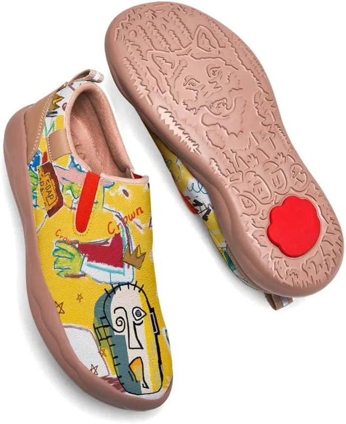 Onehorse Women's Graffiti Painted Shoes Walking Travel Casual Loafers Lightweight Comfort Slip-On Fashion Sneakers