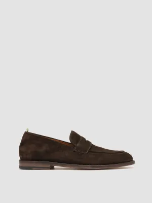 OPERA 001 - Mocassini Penny Loafer in Pelle Scamosciata Marrone