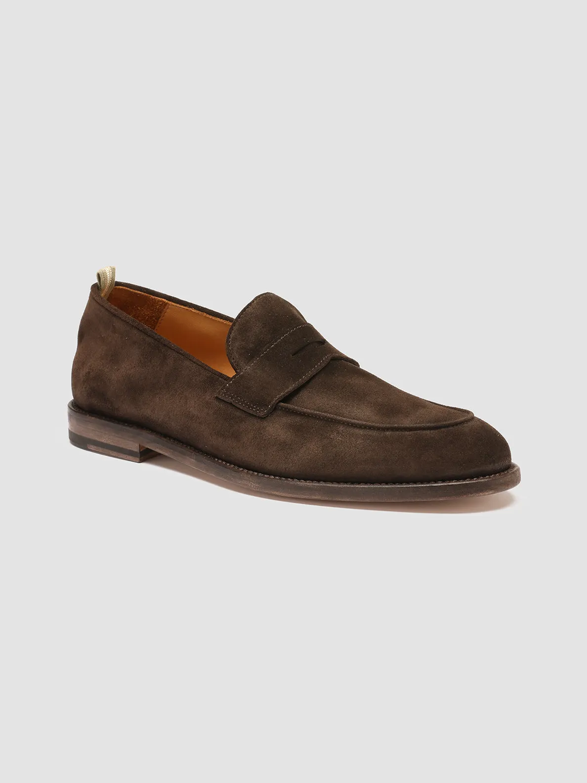 OPERA 001 - Mocassini Penny Loafer in Pelle Scamosciata Marrone