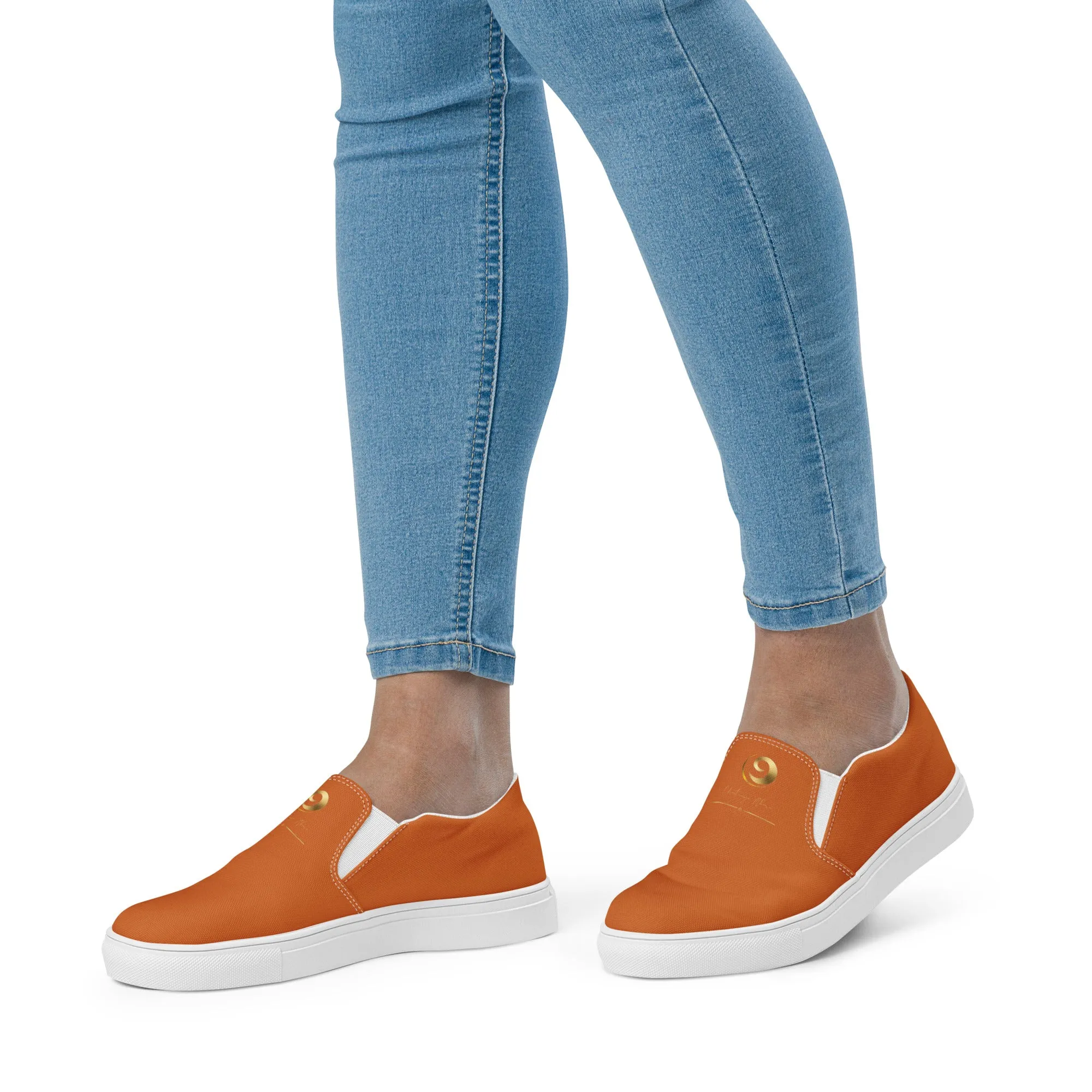 Orange Chaitanya Abara Women’s Slip-on Canvas Shoes