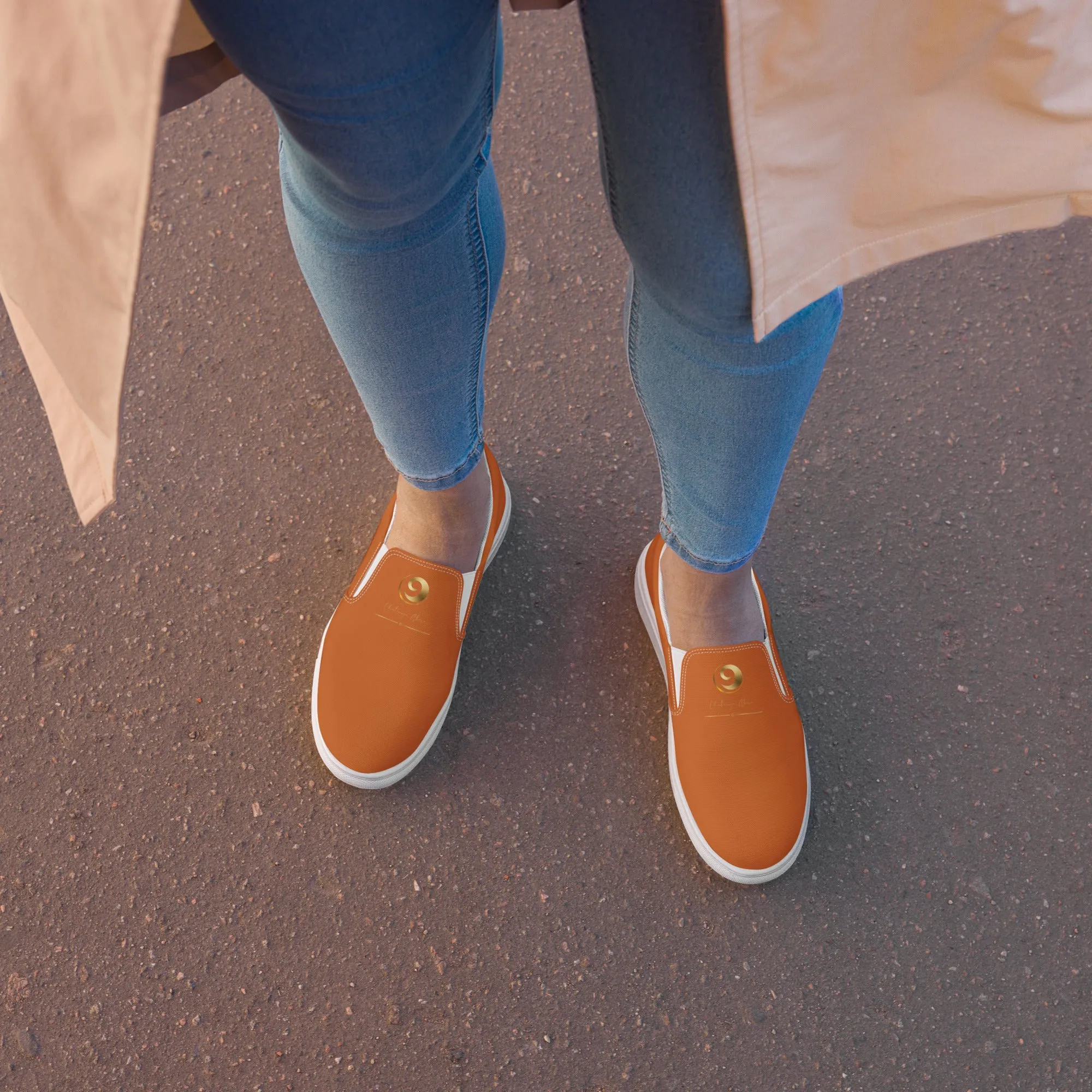 Orange Chaitanya Abara Women’s Slip-on Canvas Shoes