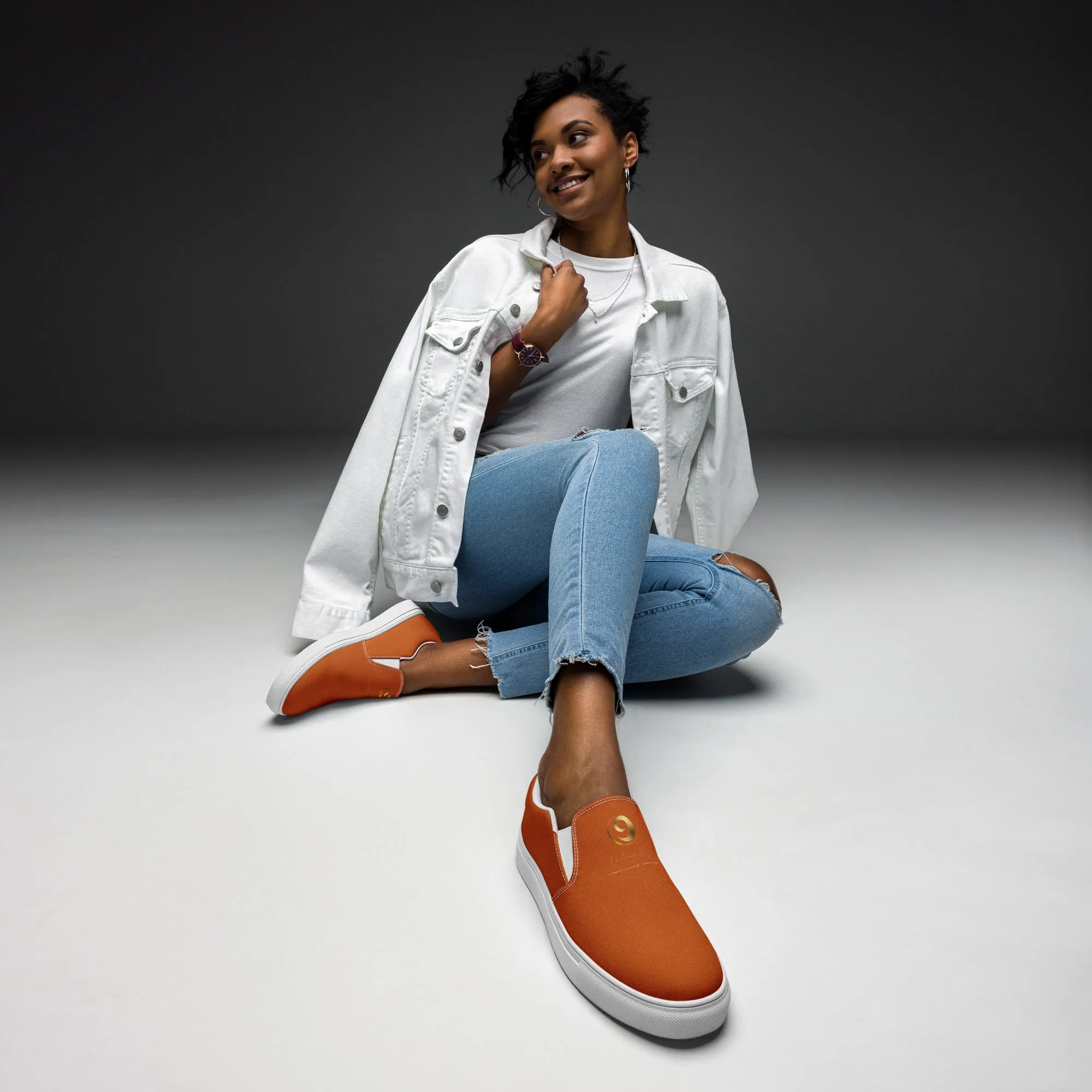 Orange Chaitanya Abara Women’s Slip-on Canvas Shoes