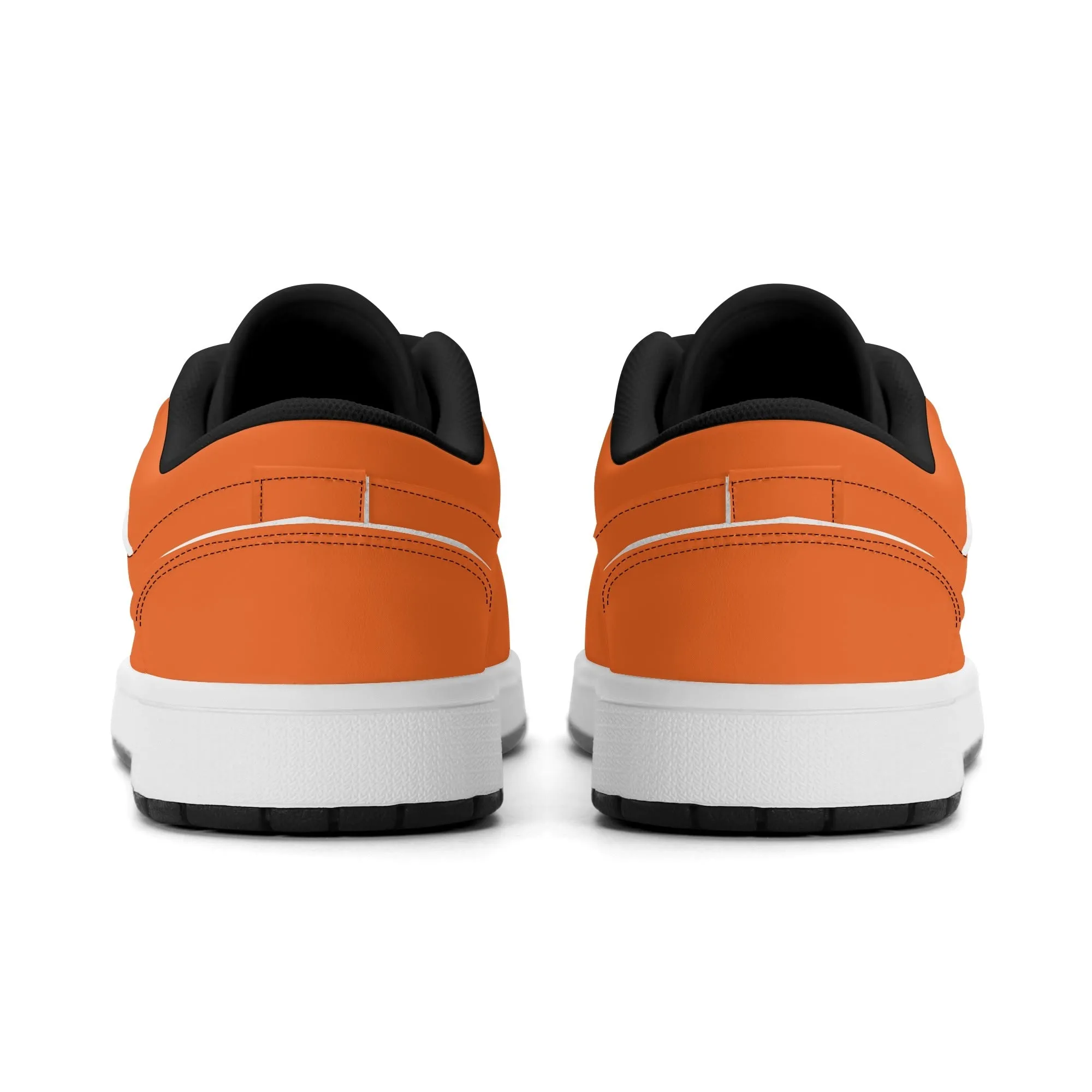 Orange Low Top Leder Sneaker für Damen