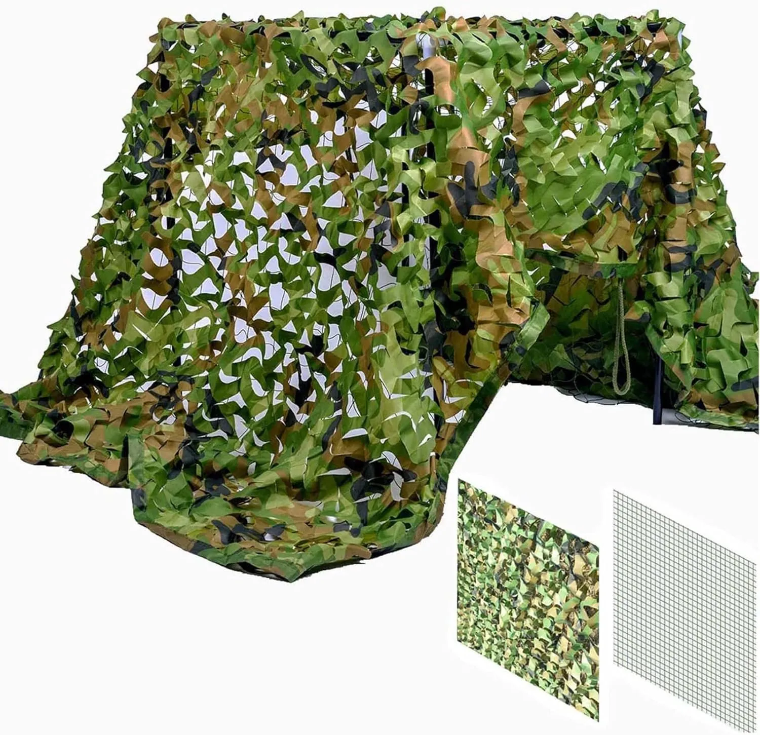 Outdoor Camo Netting,Hunting Camouflage Net,Camping Sunblock Shade Cloth Net,Breathable Mesh Tarp,Quick Dry Oxford Fabric,Various Sizes,10x10m(32.8 * 32.8ft)