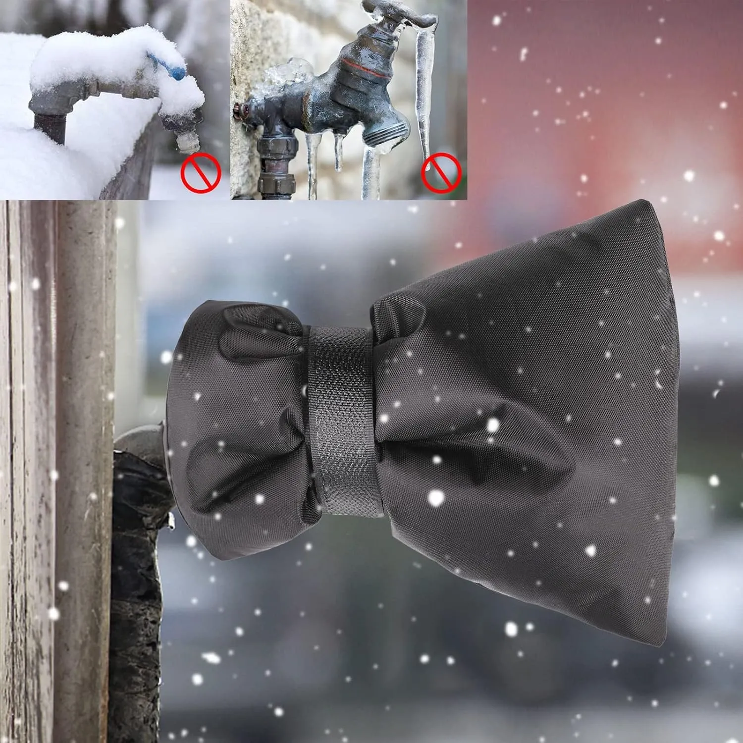Outdoor Faucet Cover Winter Freeze Protection Outdoor Faucet Spigot Cover Socks 4 Pack Waterproof Insulated Faucet Protector for Cold Weather