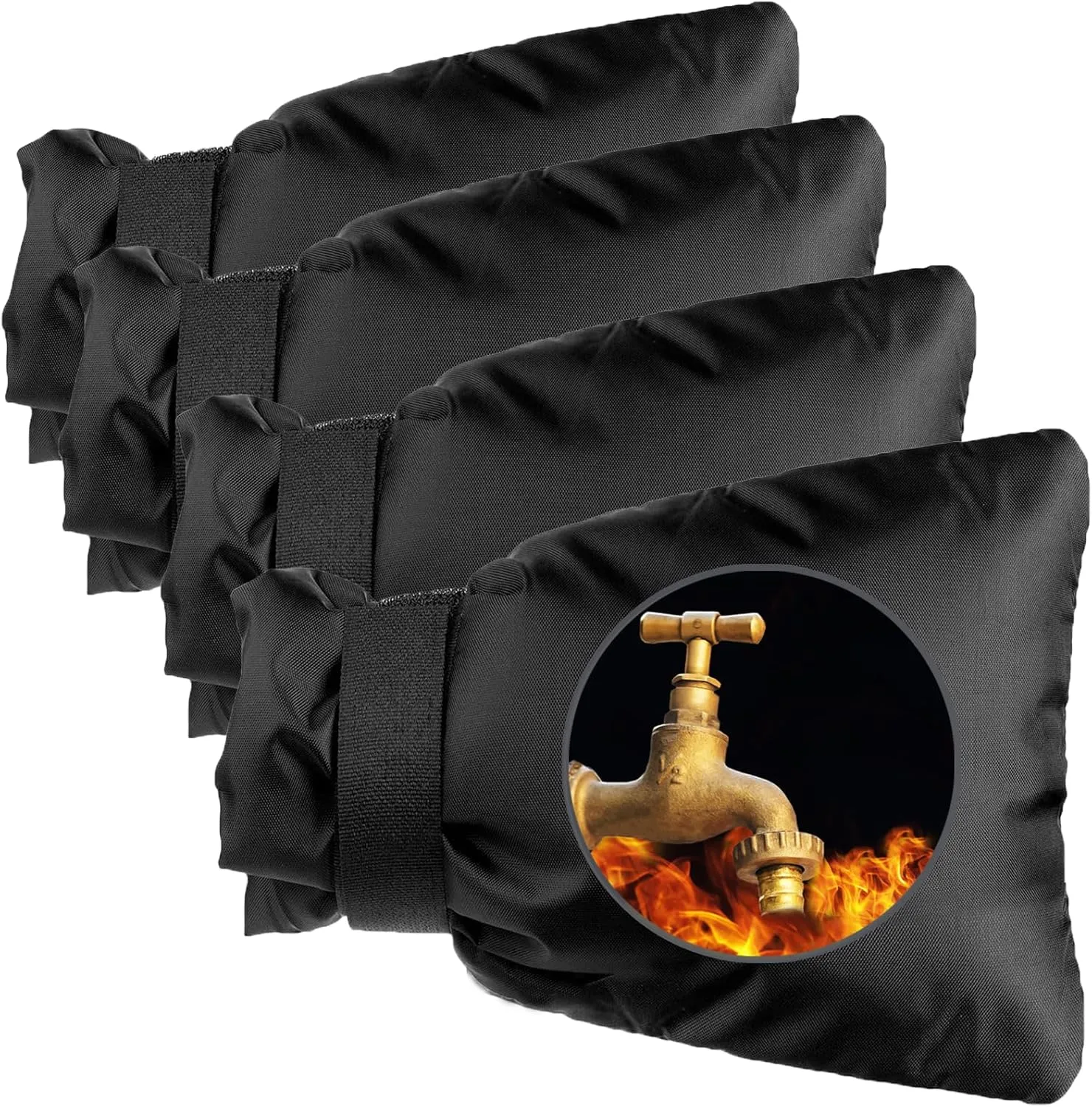 Outdoor Faucet Cover Winter Freeze Protection Outdoor Faucet Spigot Cover Socks 4 Pack Waterproof Insulated Faucet Protector for Cold Weather