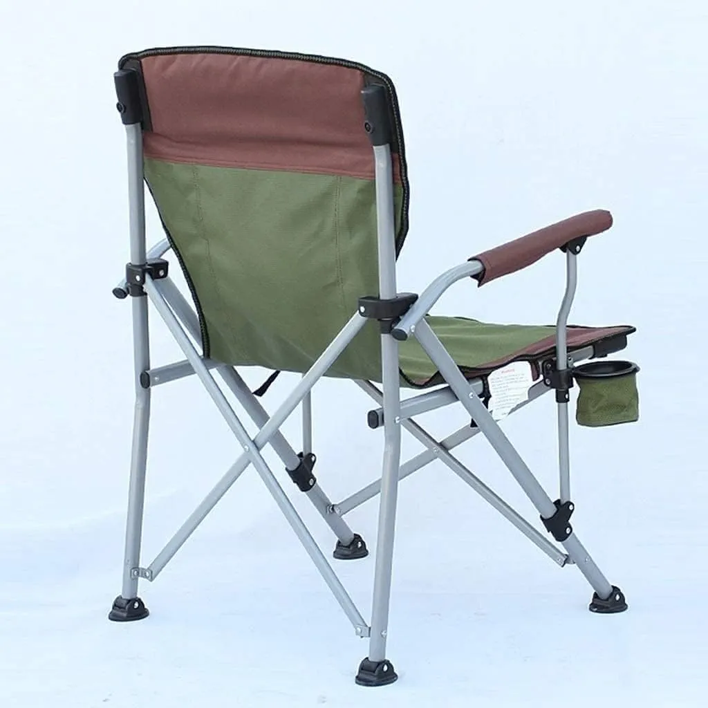 Outdoor Folding Chair Camp Chair Portable Fishing Chairs with Cup Holder Camping Armchair Seater for Festivals Garden Beach Folding