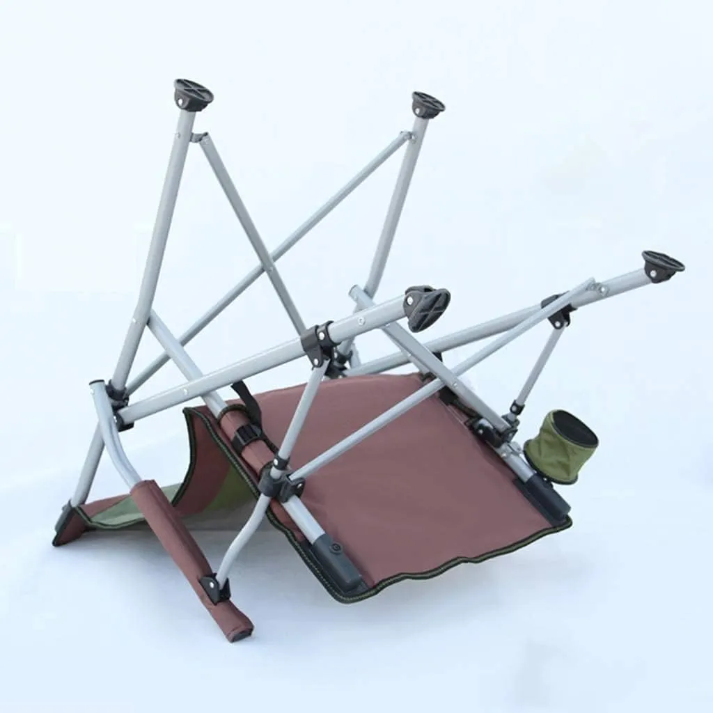 Outdoor Folding Chair Camp Chair Portable Fishing Chairs with Cup Holder Camping Armchair Seater for Festivals Garden Beach Folding