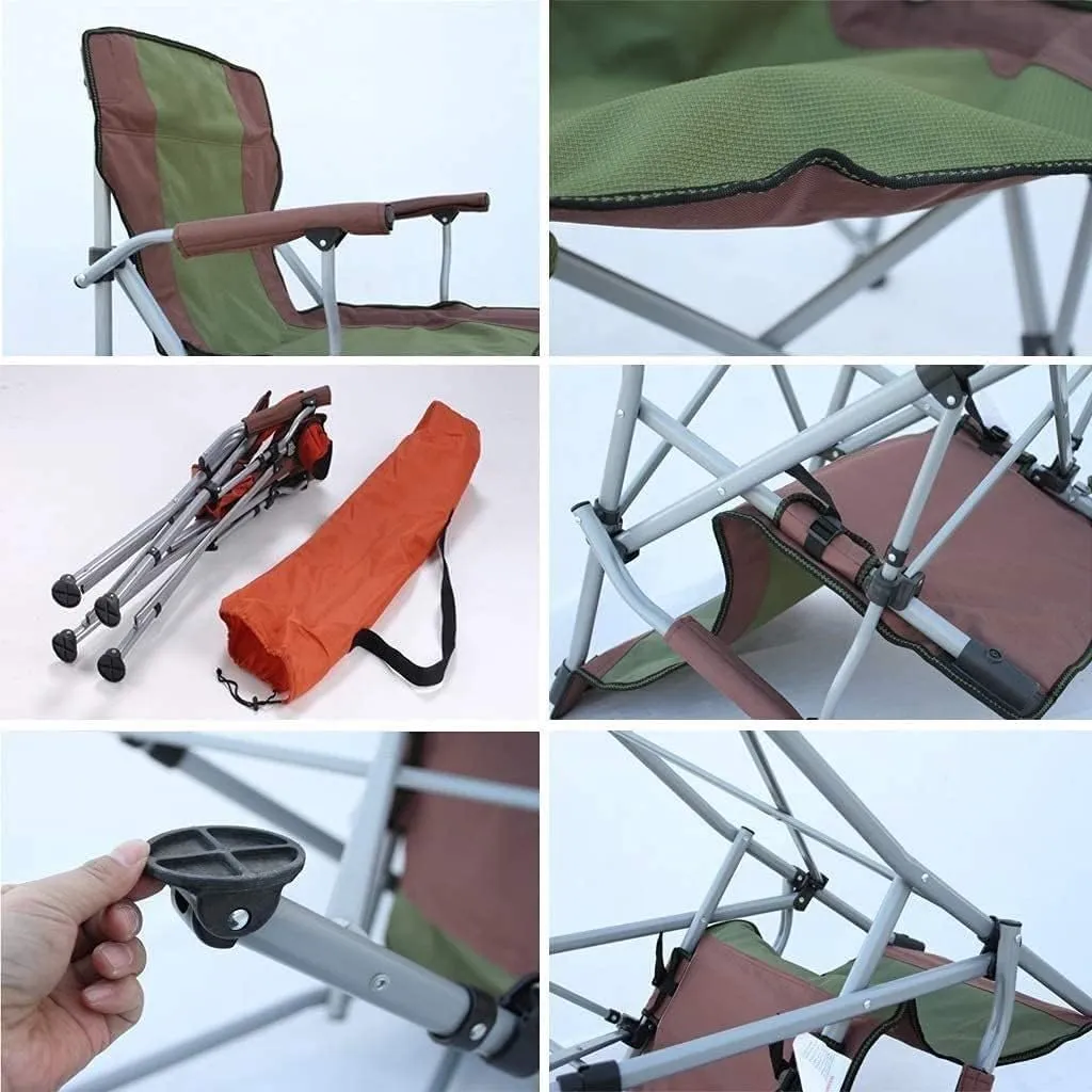 Outdoor Folding Chair Camp Chair Portable Fishing Chairs with Cup Holder Camping Armchair Seater for Festivals Garden Beach Folding