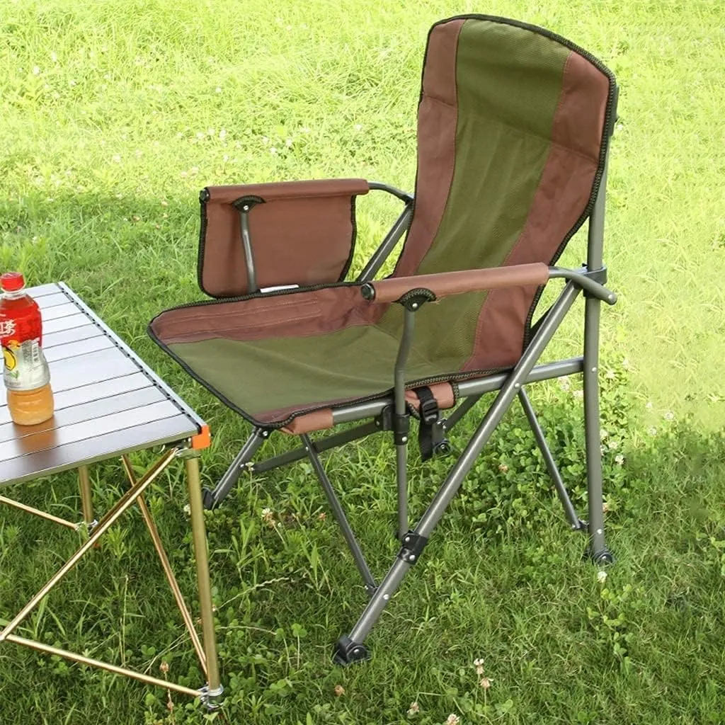 Outdoor Folding Chair Camp Chair Portable Fishing Chairs with Cup Holder Camping Armchair Seater for Festivals Garden Beach Folding