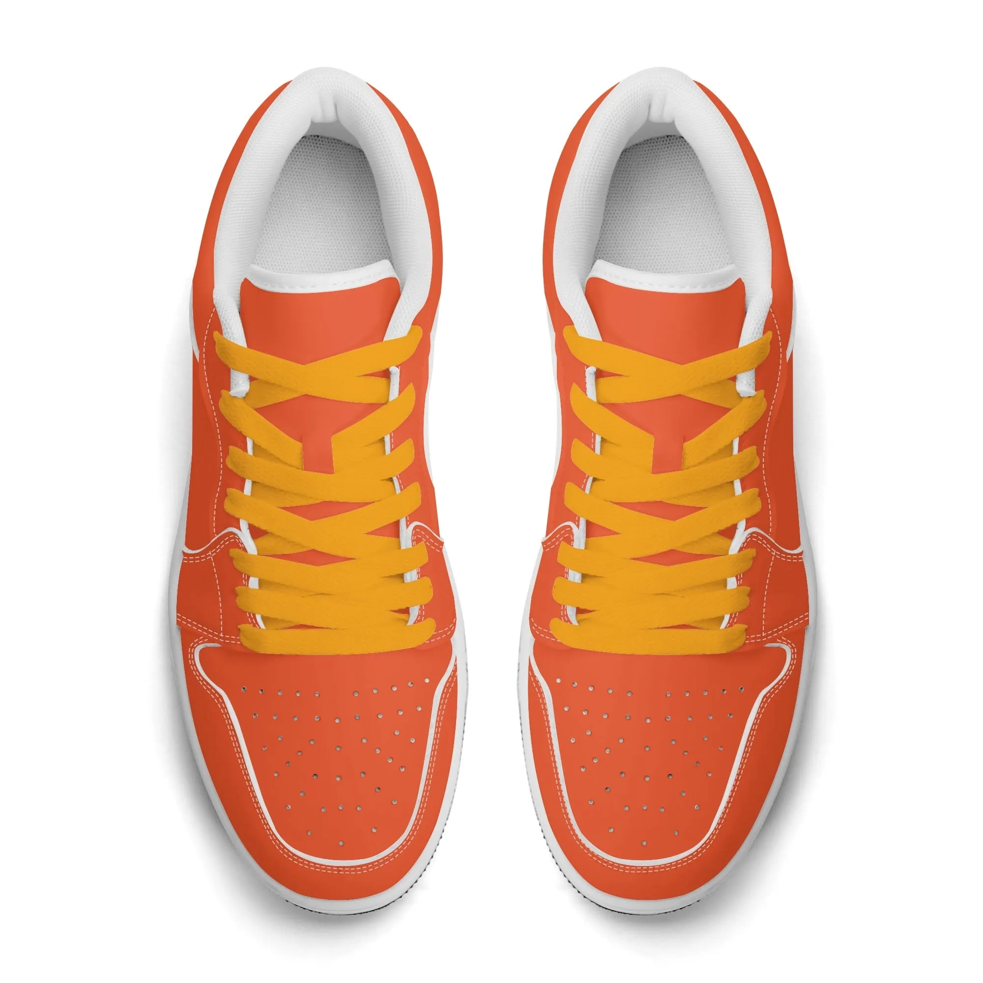 Outrageous Orange Low Top Leder Sneaker für Herren