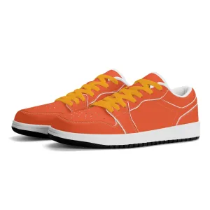 Outrageous Orange Low Top Leder Sneaker für Herren