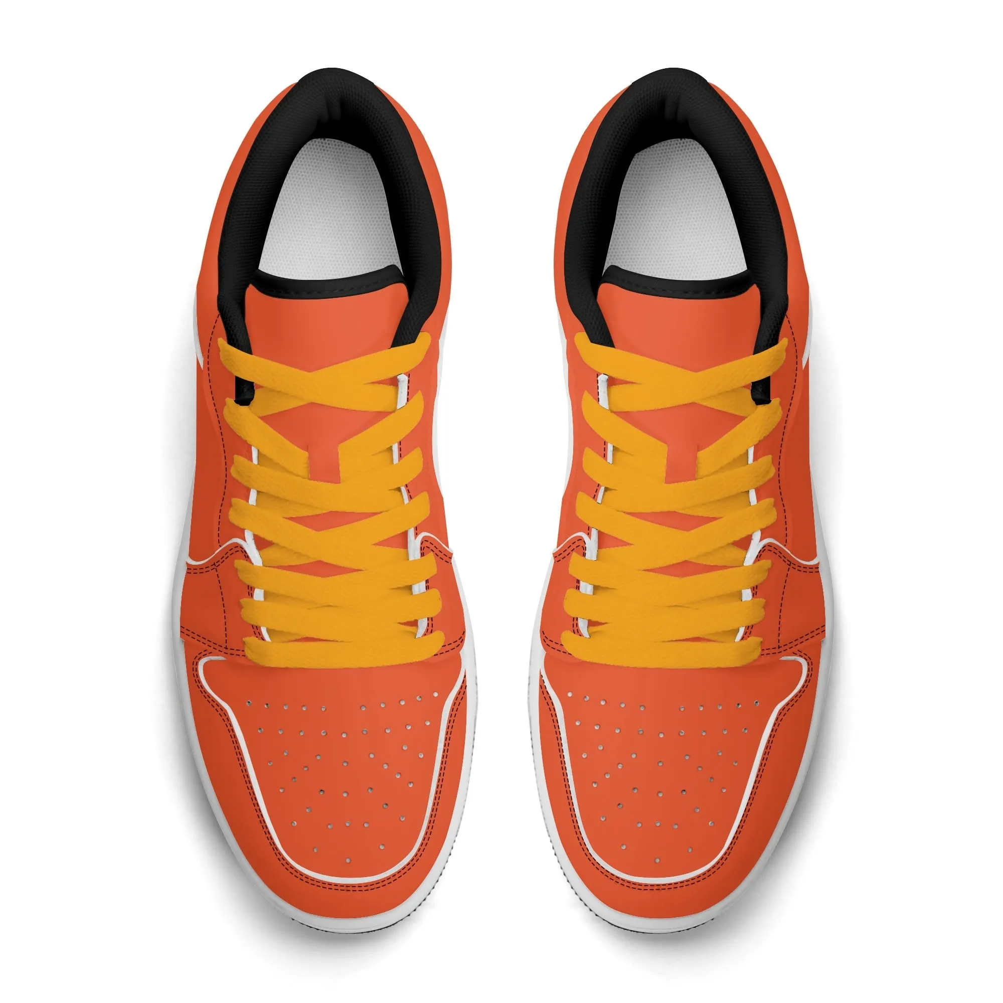 Outrageous Orange Low Top Leder Sneaker für Herren