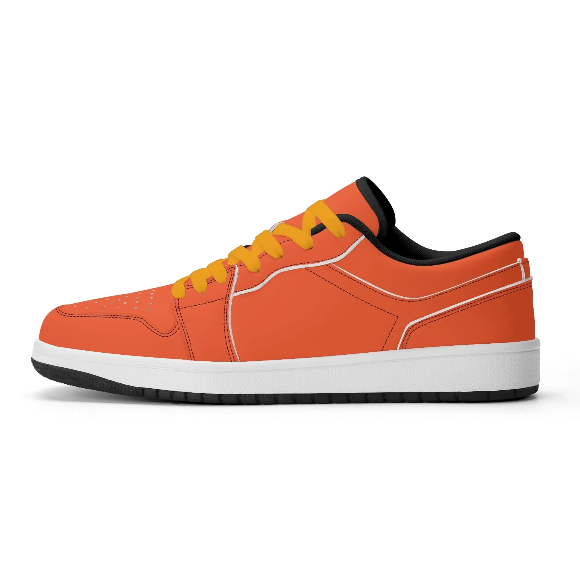 Outrageous Orange Low Top Leder Sneaker für Herren