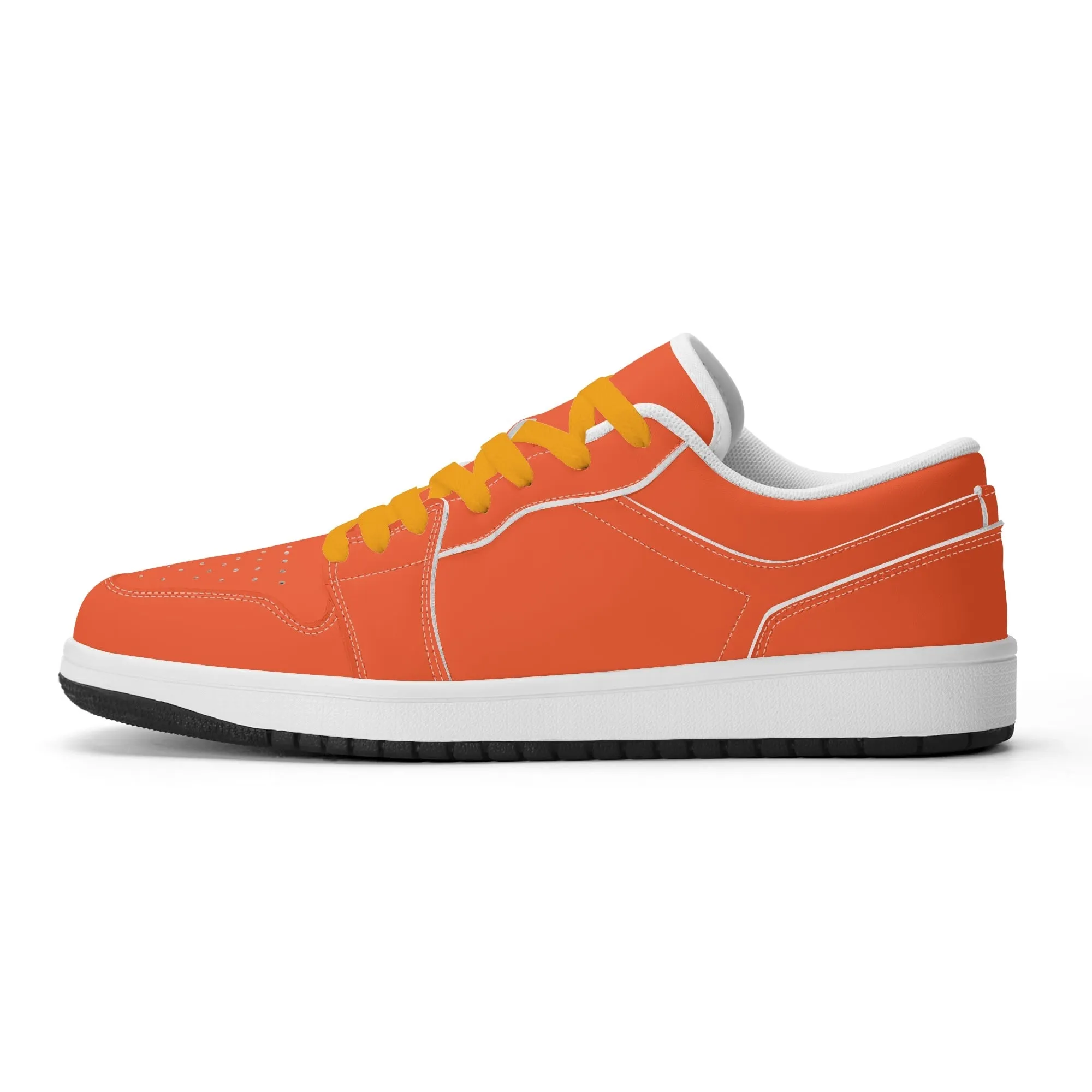 Outrageous Orange Low Top Leder Sneaker für Herren