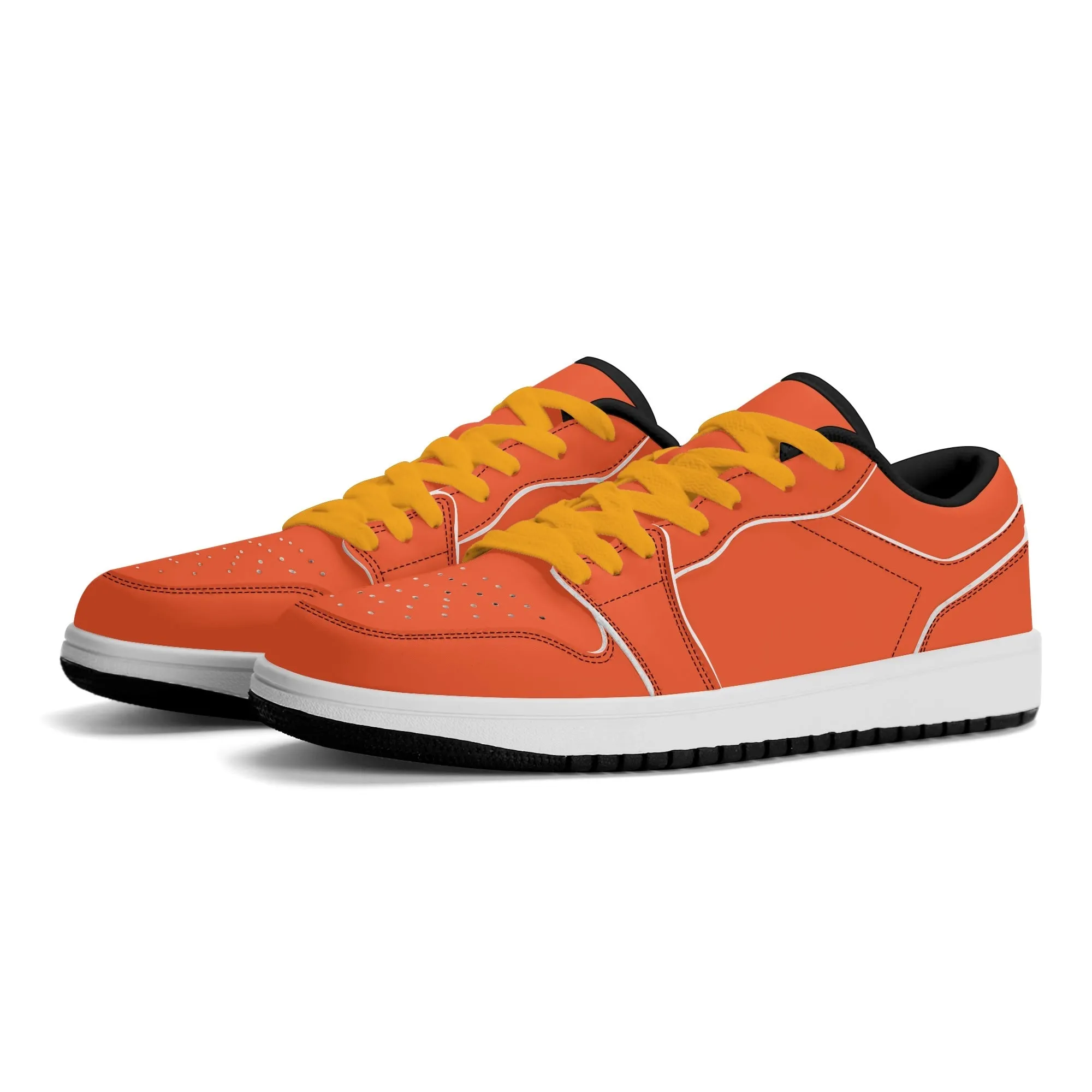 Outrageous Orange Low Top Leder Sneaker für Herren