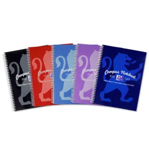 Oxford Campus Assorted Colours A5  Card Cover Wirebound, Ruled, Notebooks, Pack of 5
