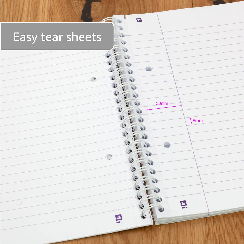 Oxford Campus Assorted Colours A5  Card Cover Wirebound, Ruled, Notebooks, Pack of 5