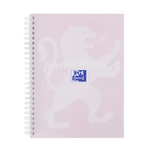 Oxford Campus Pastel Lavender A5  Card Cover Wirebound Notebook Ruled with Margin 140 Pages