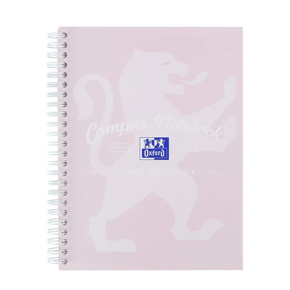Oxford Campus Pastel Lavender A5  Card Cover Wirebound Notebook Ruled with Margin 140 Pages