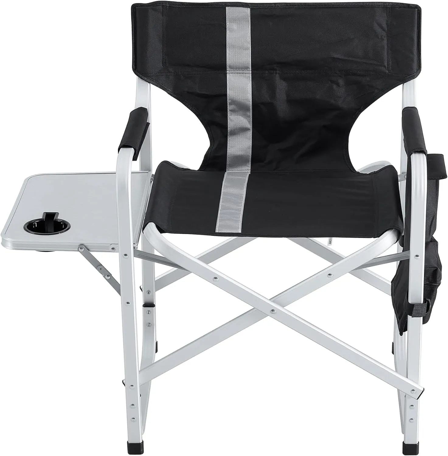 Padded Folding Outdoor Chair with Side Table and Storage Pockets,Lightweight Oversized Directors Chair for Indoor, Outdoor Camping, Picnics and Fishing (2, Black  Gray 2)