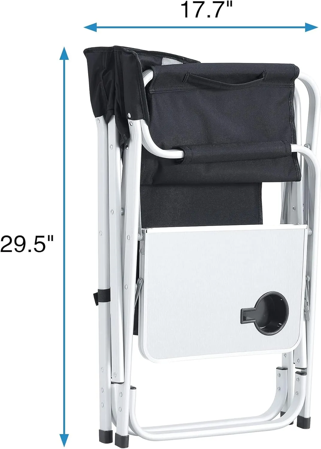 Padded Folding Outdoor Chair with Side Table and Storage Pockets,Lightweight Oversized Directors Chair for Indoor, Outdoor Camping, Picnics and Fishing (2, Black  Gray 2)