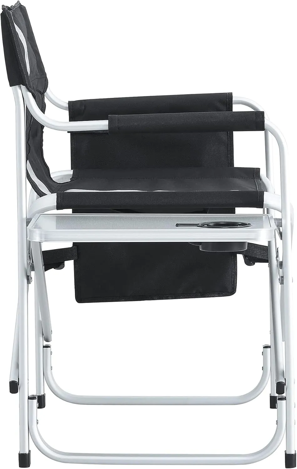 Padded Folding Outdoor Chair with Side Table and Storage Pockets,Lightweight Oversized Directors Chair for Indoor, Outdoor Camping, Picnics and Fishing (2, Black  Gray 2)