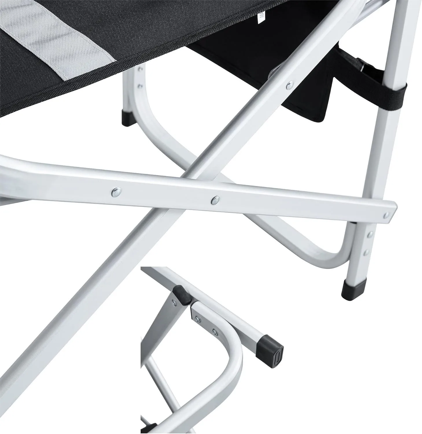 Padded Folding Outdoor Chair with Side Table and Storage Pockets,Lightweight Oversized Directors Chair for Indoor, Outdoor Camping, Picnics and Fishing (2, Black  Gray 2)