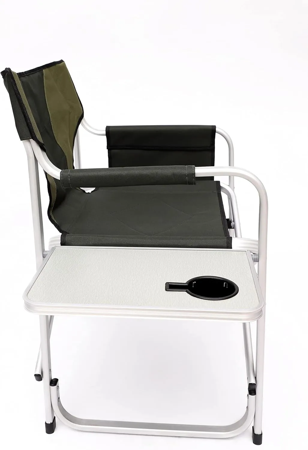 Padded Folding Outdoor Chair with Side Table and Storage Pockets,Lightweight Oversized Directors Chair for Indoor, Outdoor Camping, Picnics and Fishing (2, Green 2)