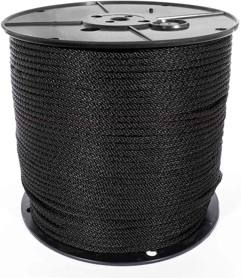 Paracord Planet Solid Braid Utility Rope – All Purpose Solid Braid MFP Derby Cord – Sports and Recreation, Crafts, Landscaping, Pets, Decor – USA Made (Black, 1/4 Inch X 100 Feet)