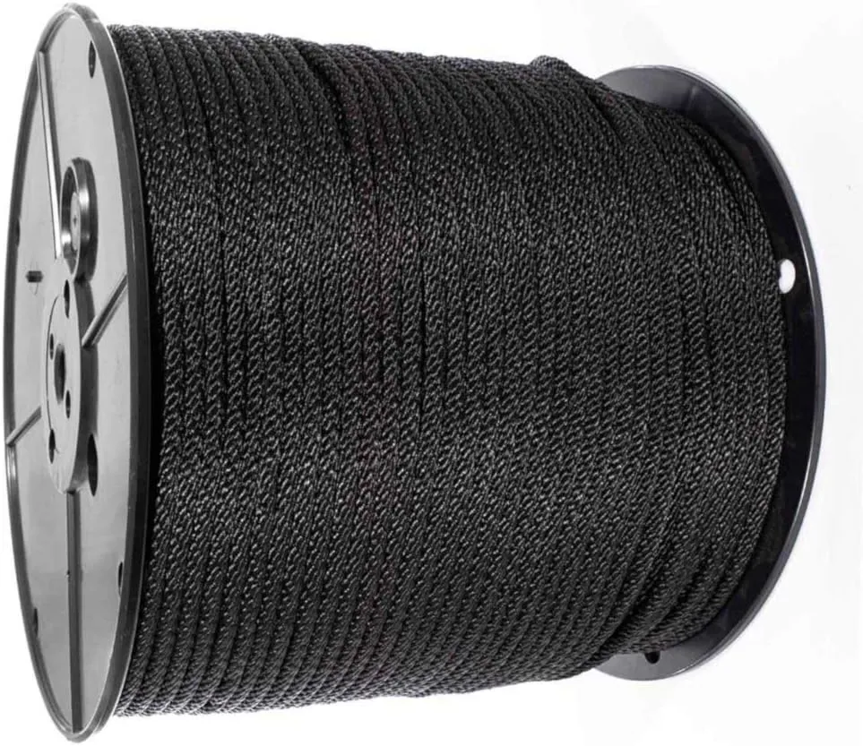 Paracord Planet Solid Braid Utility Rope – All Purpose Solid Braid MFP Derby Cord – Sports and Recreation, Crafts, Landscaping, Pets, Decor – USA Made (Black, 1/4 Inch X 100 Feet)