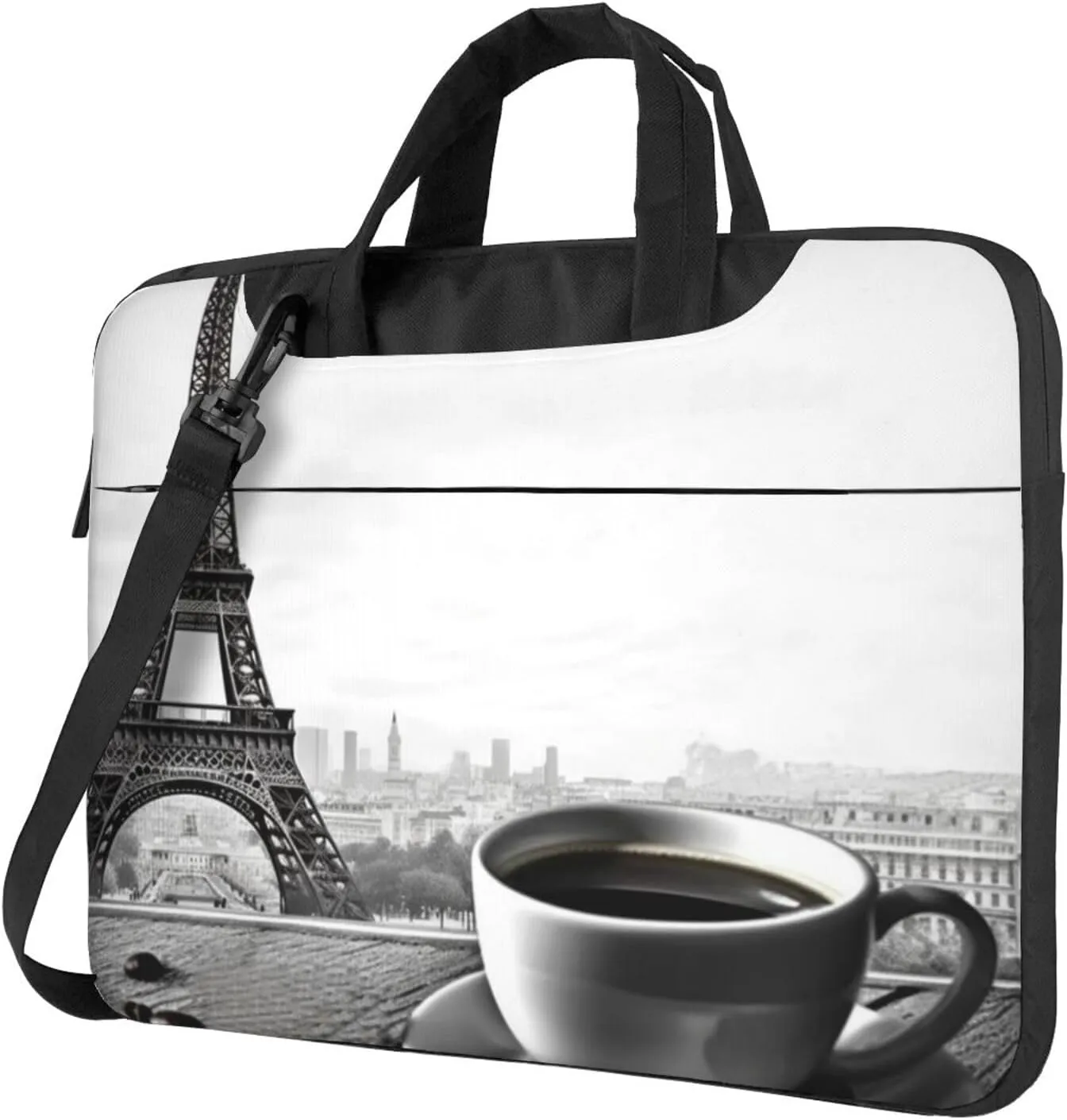 Parisian Coffee Eiffel Tower printed Portable Computer Bag Laptop Shoulder Bag Laptop Bag Sleeve