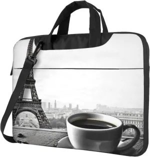 Parisian Coffee Eiffel Tower printed Portable Computer Bag Laptop Shoulder Bag Laptop Bag Sleeve