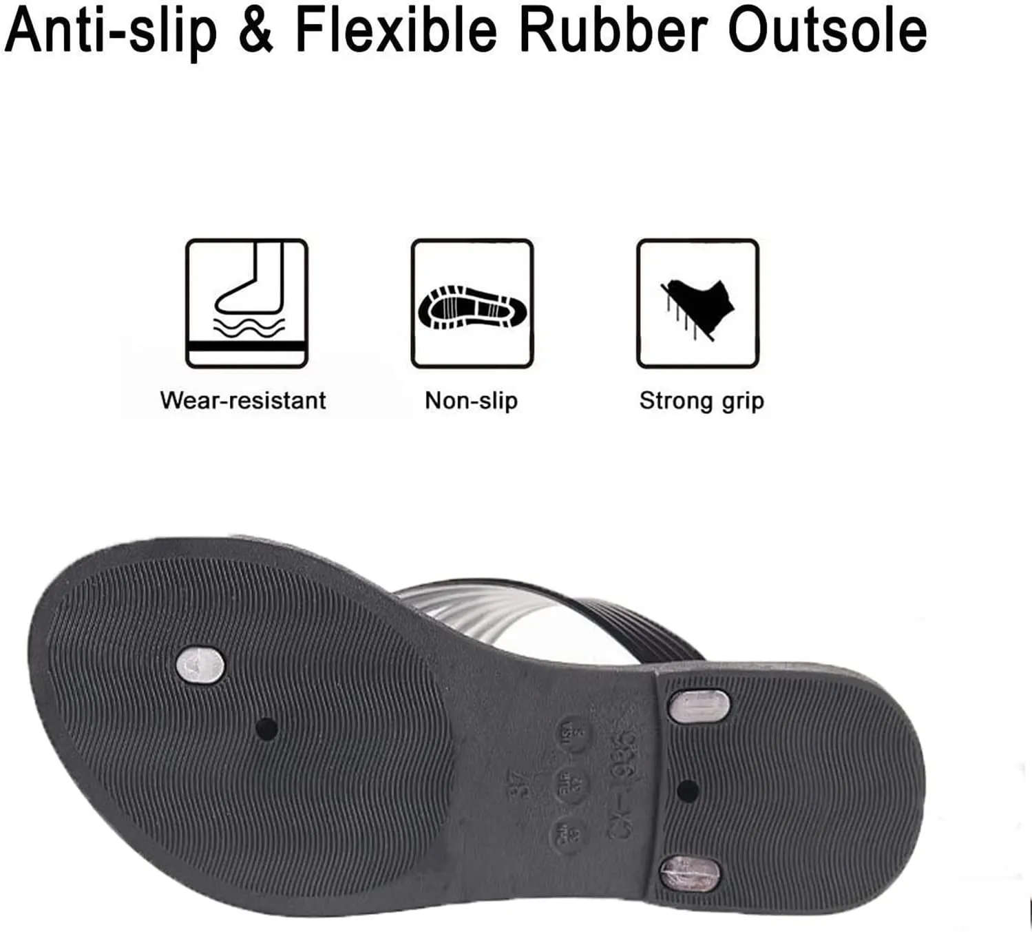 pearlzone Women's Flat Sandals Comfortable,Peep Toe Sparkly Rhinestone Flower Slipper Slip on Backless Anti-Slip Thong Flip Flop