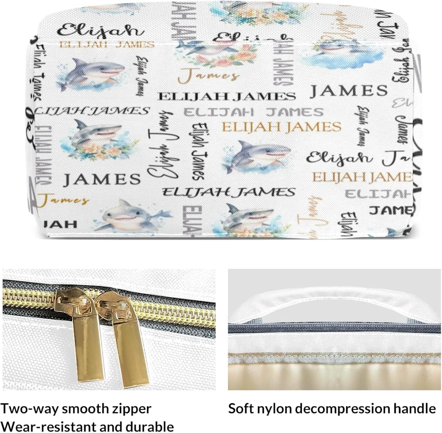 Personalized Diaper Backpack with Name, Custom Shark Baby Backpack Diaper Bag, Boy Girl Multifunctional Mommy Bag