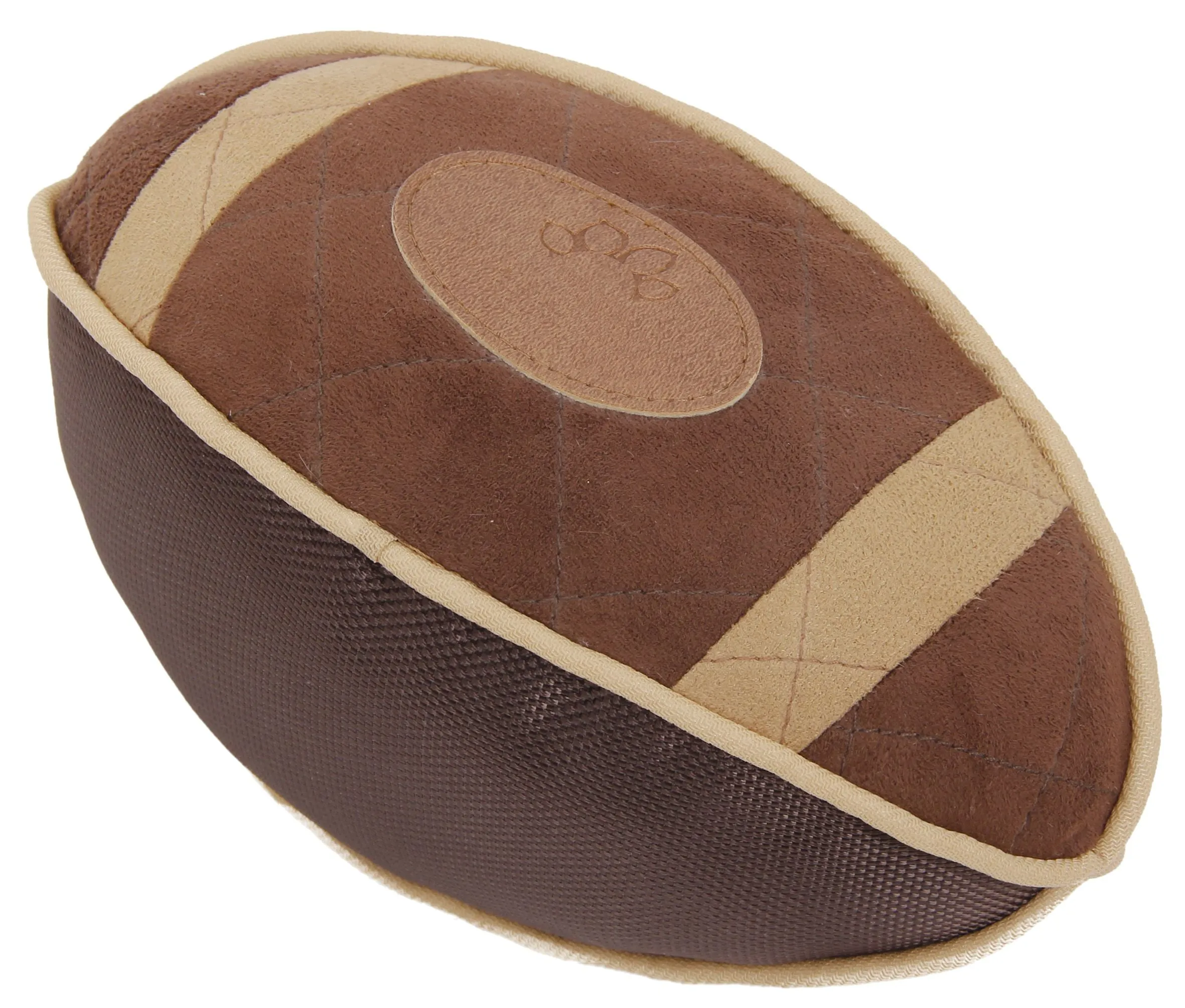Pet Life  'Pugskin' Durable Oxford Nylon and Mesh Plush Squeaky Football Dog Toy